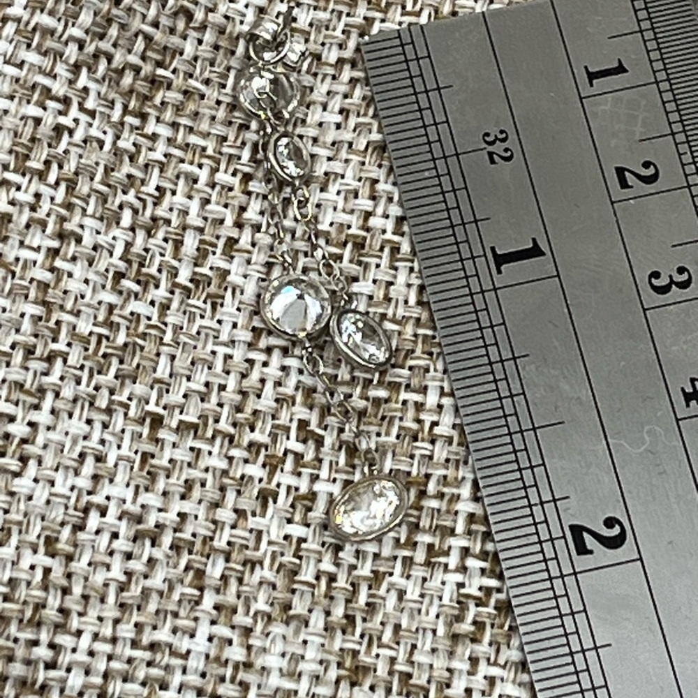Vintage 14k White Gold Diamonique Dangle Earrings - 2.9g, 1.75” - Picture 17 of 17